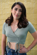 Load image into Gallery viewer, Ruched V Neck Crop Top
